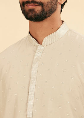 Manyavar Men Elegant Light Grey Kurta Pajama