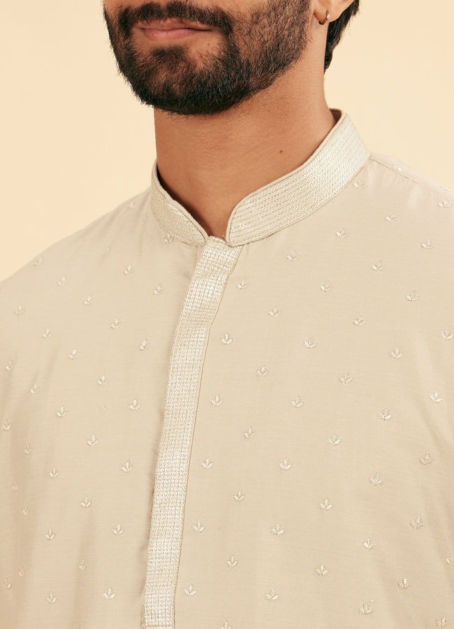 Manyavar Men Elegant Light Grey Kurta Pajama