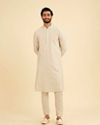 Manyavar Men Elegant Light Grey Kurta Pajama