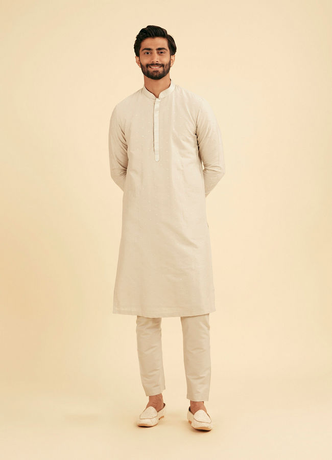 Manyavar Men Elegant Light Grey Kurta Pajama