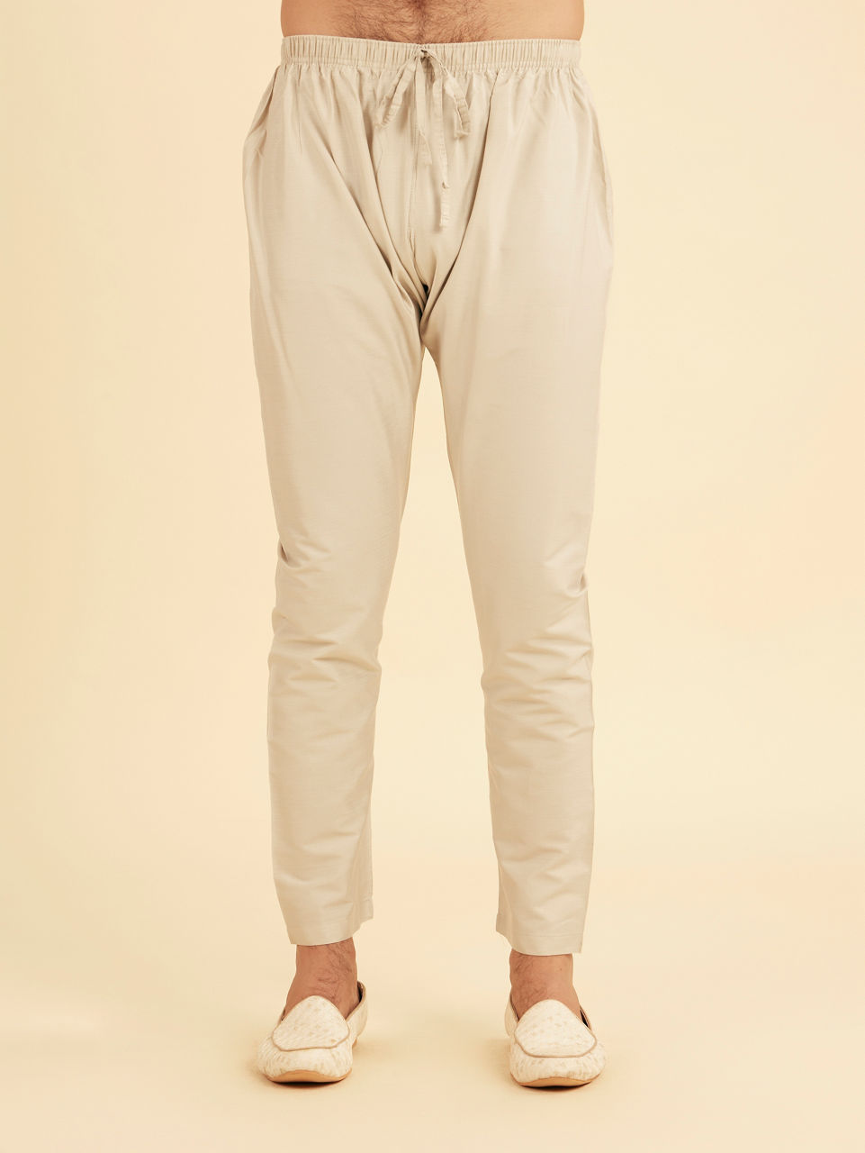 Manyavar Men Elegant Light Grey Kurta Pajama