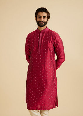 Manyavar Men Royal Rani Pink Kurta Pajama