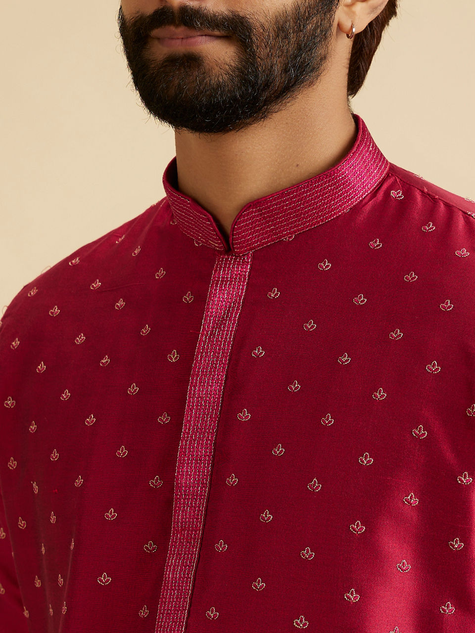 Manyavar Men Royal Rani Pink Kurta Pajama