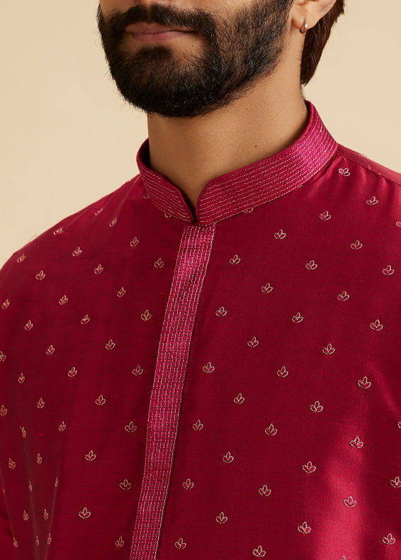 Manyavar Men Royal Rani Pink Kurta Pajama