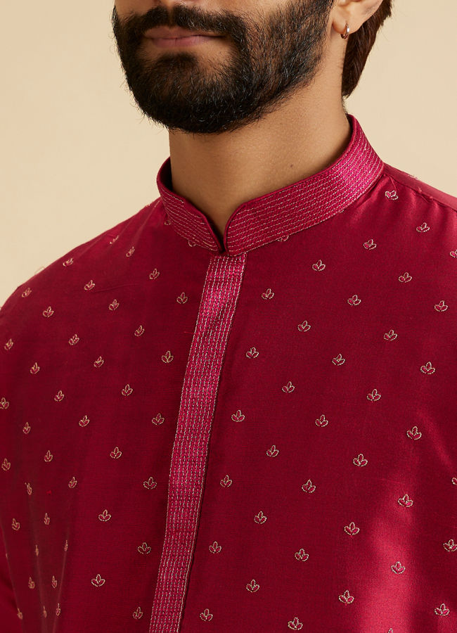 Manyavar Men Royal Rani Pink Kurta Pajama