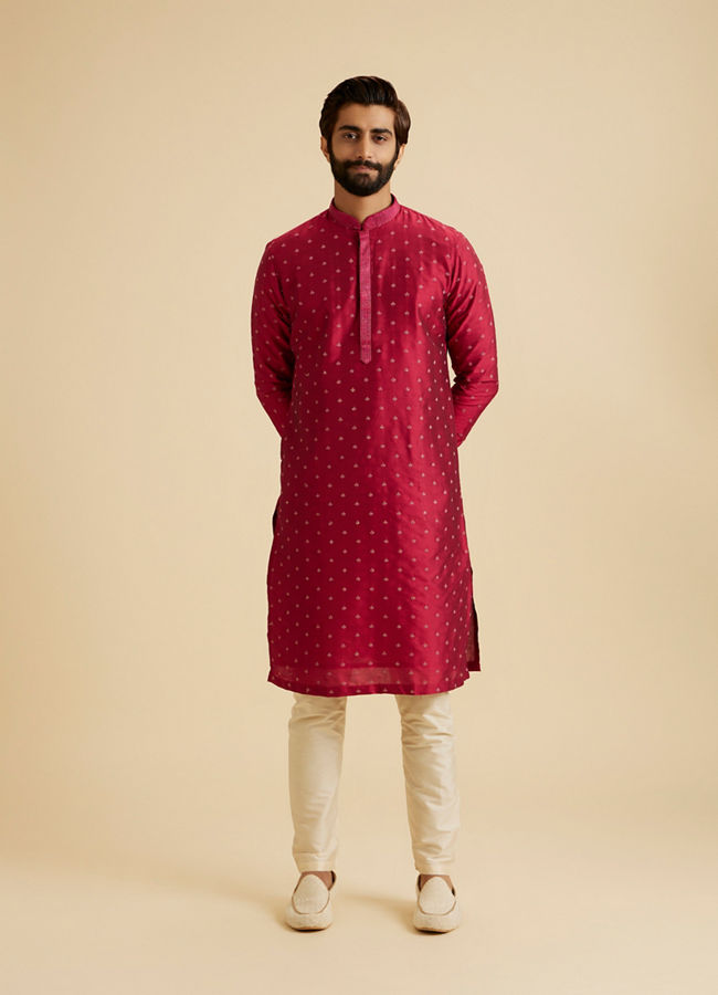 Manyavar Men Royal Rani Pink Kurta Pajama