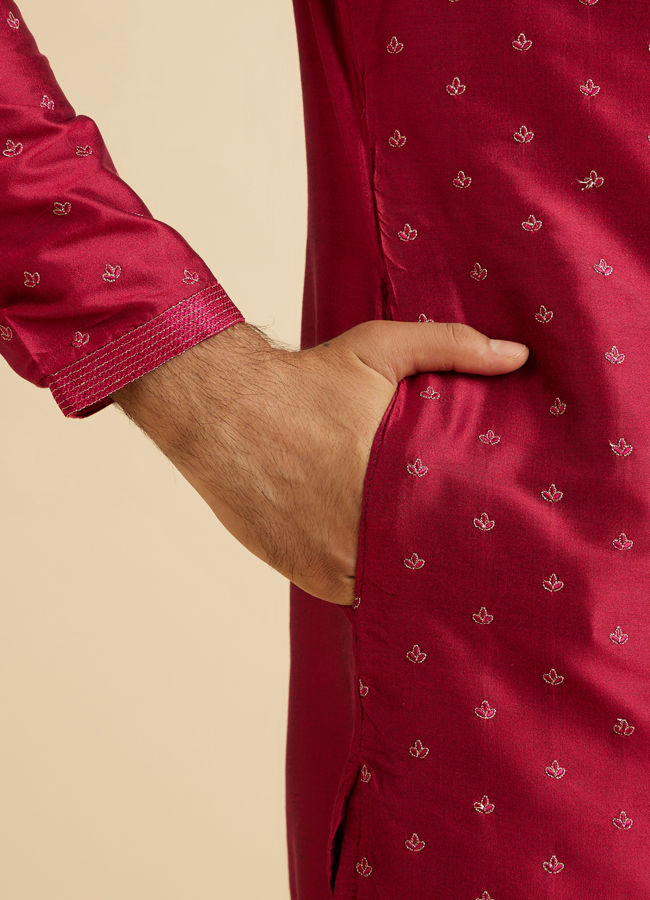 Manyavar Men Royal Rani Pink Kurta Pajama