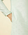 Light Teal Self Motif Kurta Set image number 3