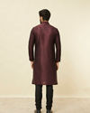 Manyavar Men Windsor Wine Medallion Patterned Kurta Set