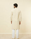 Manyavar Men Sand Beige Chikankari Kurta Set