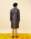 Manyavar Men Imperial Blue Floral Buta Patterned Kurta Set