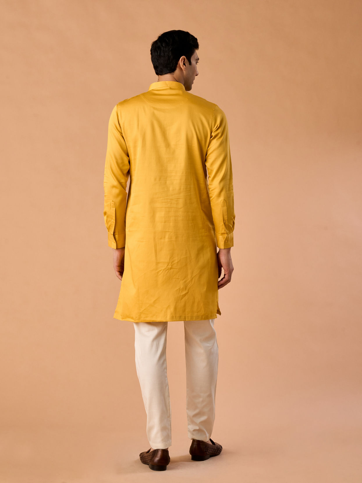 Manyavar Men Mustard Yellow Charm Kurta Pajama