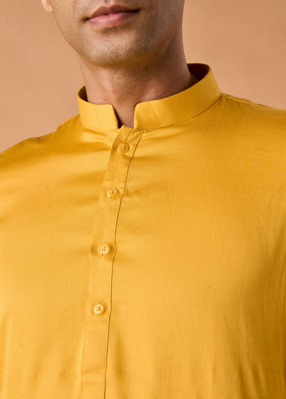 Manyavar Men Mustard Yellow Charm Kurta Pajama