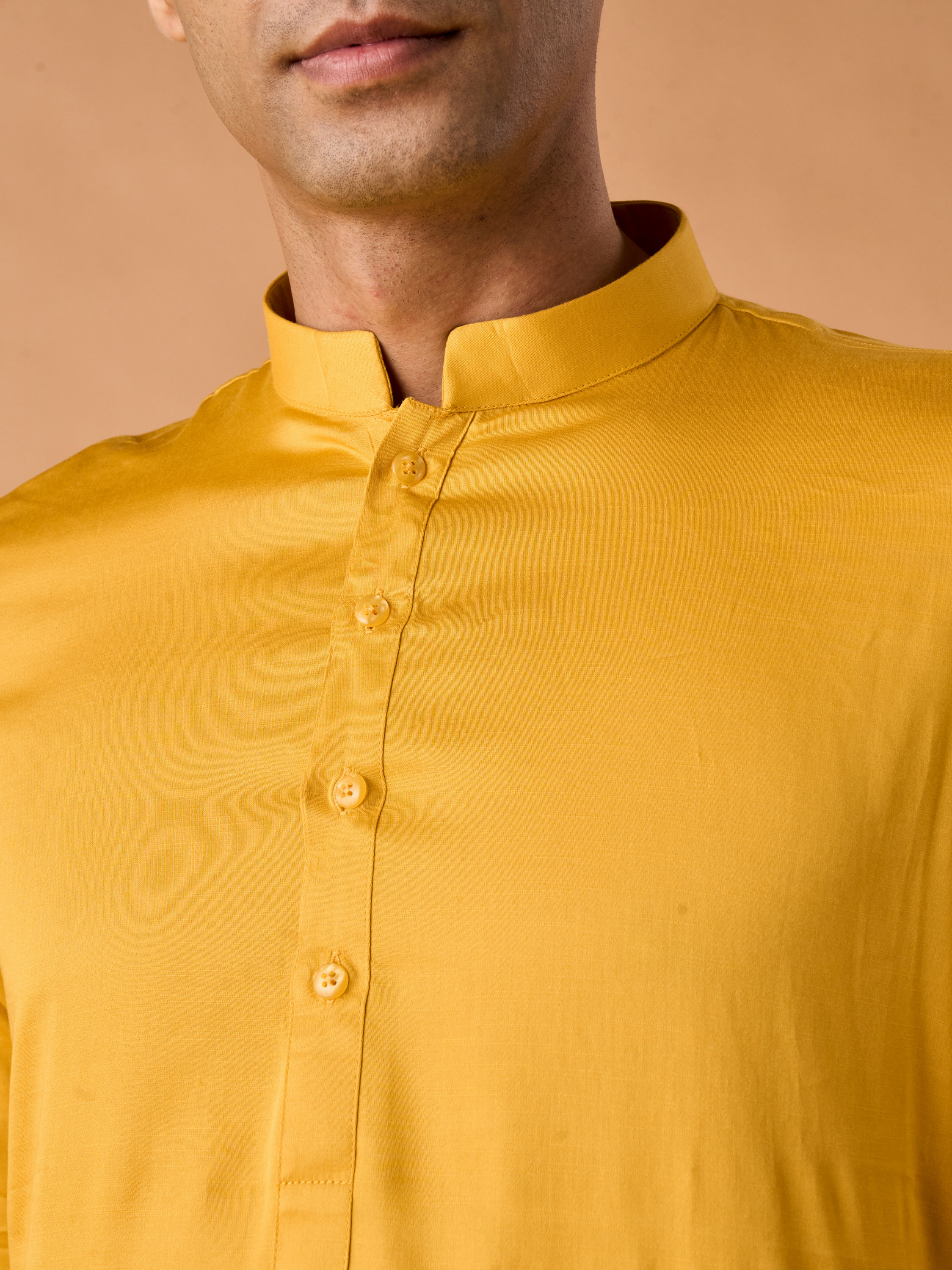 Manyavar Men Mustard Yellow Charm Kurta Pajama