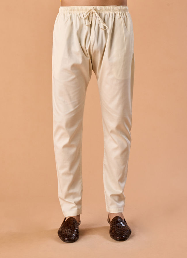 Manyavar Men Mustard Yellow Charm Kurta Pajama