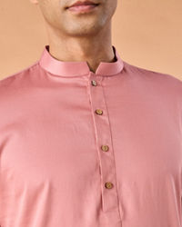 Manyavar Men Pink Charm Cotton Kurta Pajama