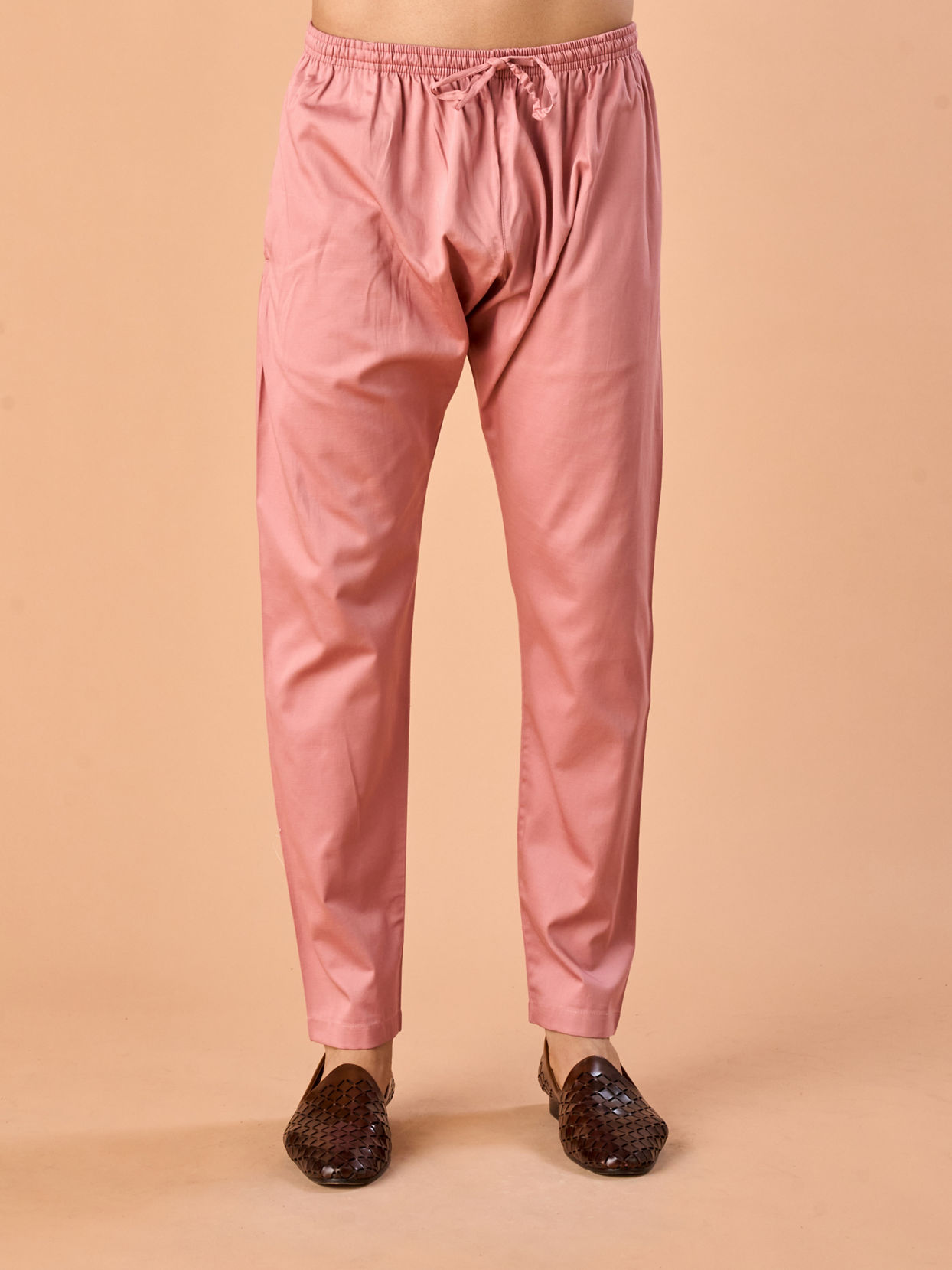 Manyavar Men Pink Charm Cotton Kurta Pajama
