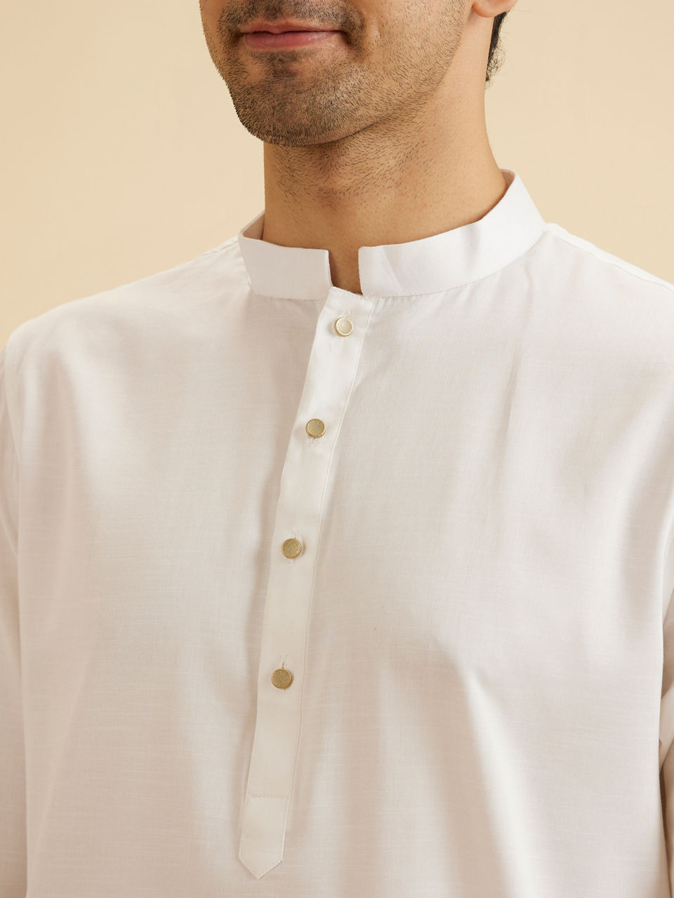 Manyavar Men Ethereal White Cotton Kurta Pajama