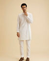 Manyavar Men Ethereal White Cotton Kurta Pajama