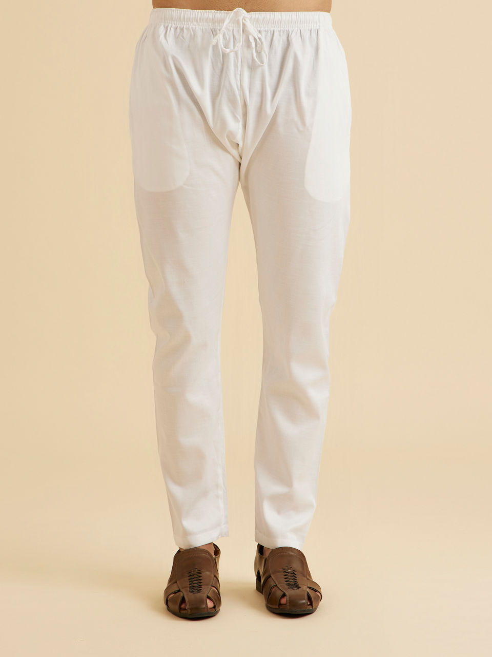 Manyavar Men Ethereal White Cotton Kurta Pajama