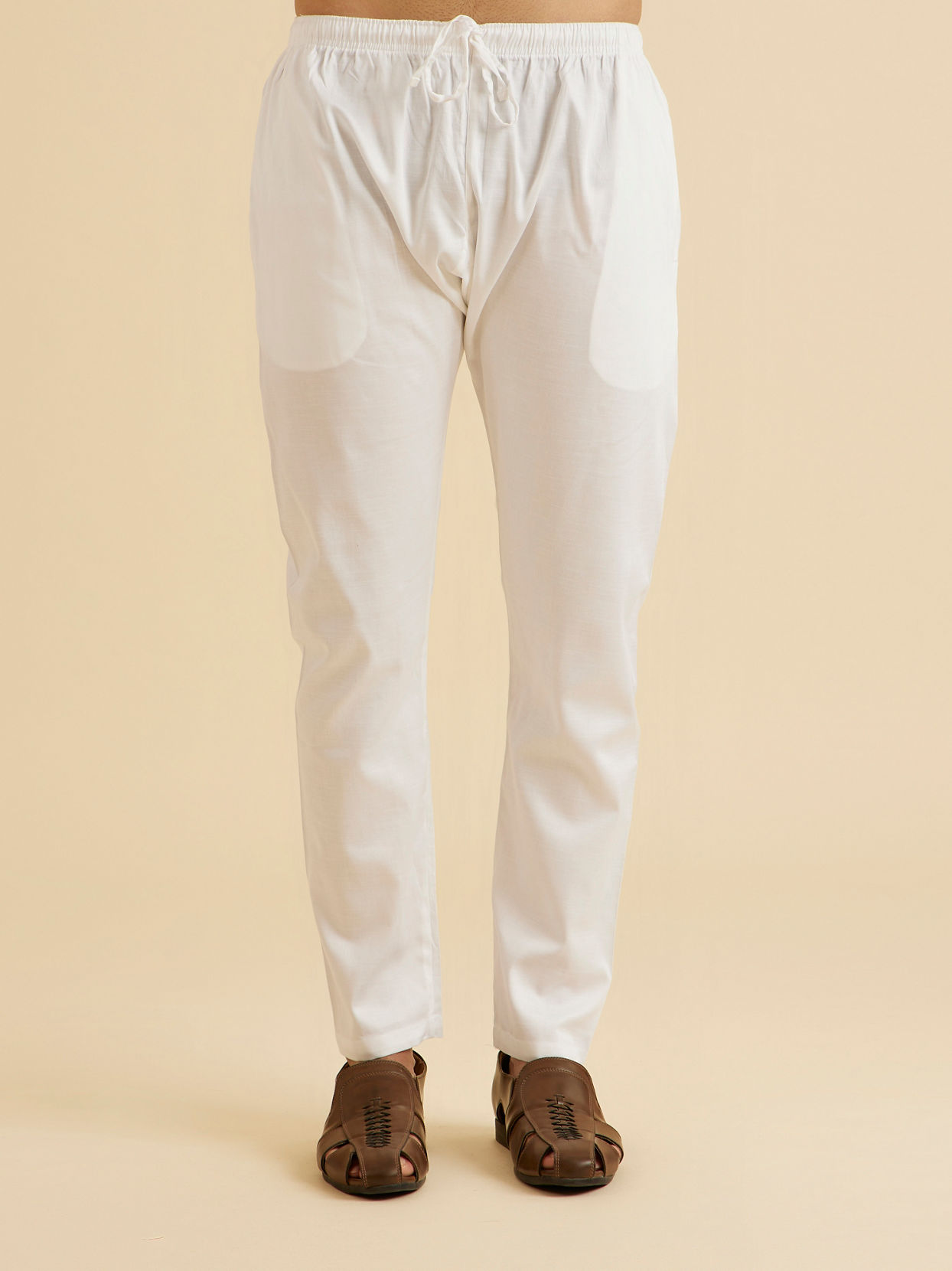 Manyavar Men Ethereal White Cotton Kurta Pajama