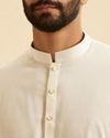 Manyavar Men Classic Cream Coloured Kurta Pajama