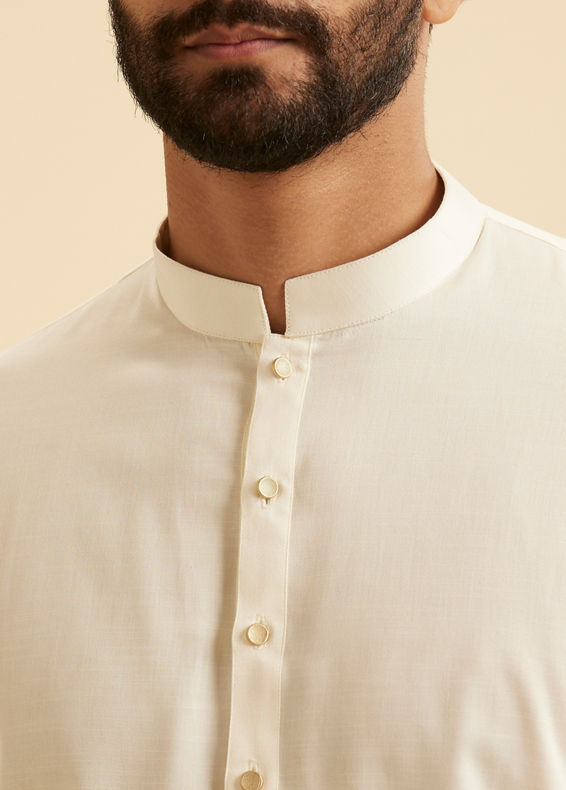 Manyavar Men Classic Cream Coloured Kurta Pajama