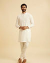Manyavar Men Classic Cream Coloured Kurta Pajama