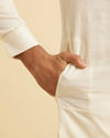 Manyavar Men Classic Cream Coloured Kurta Pajama