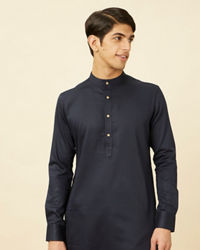 Manyavar Men Navy Blue Kurta Set