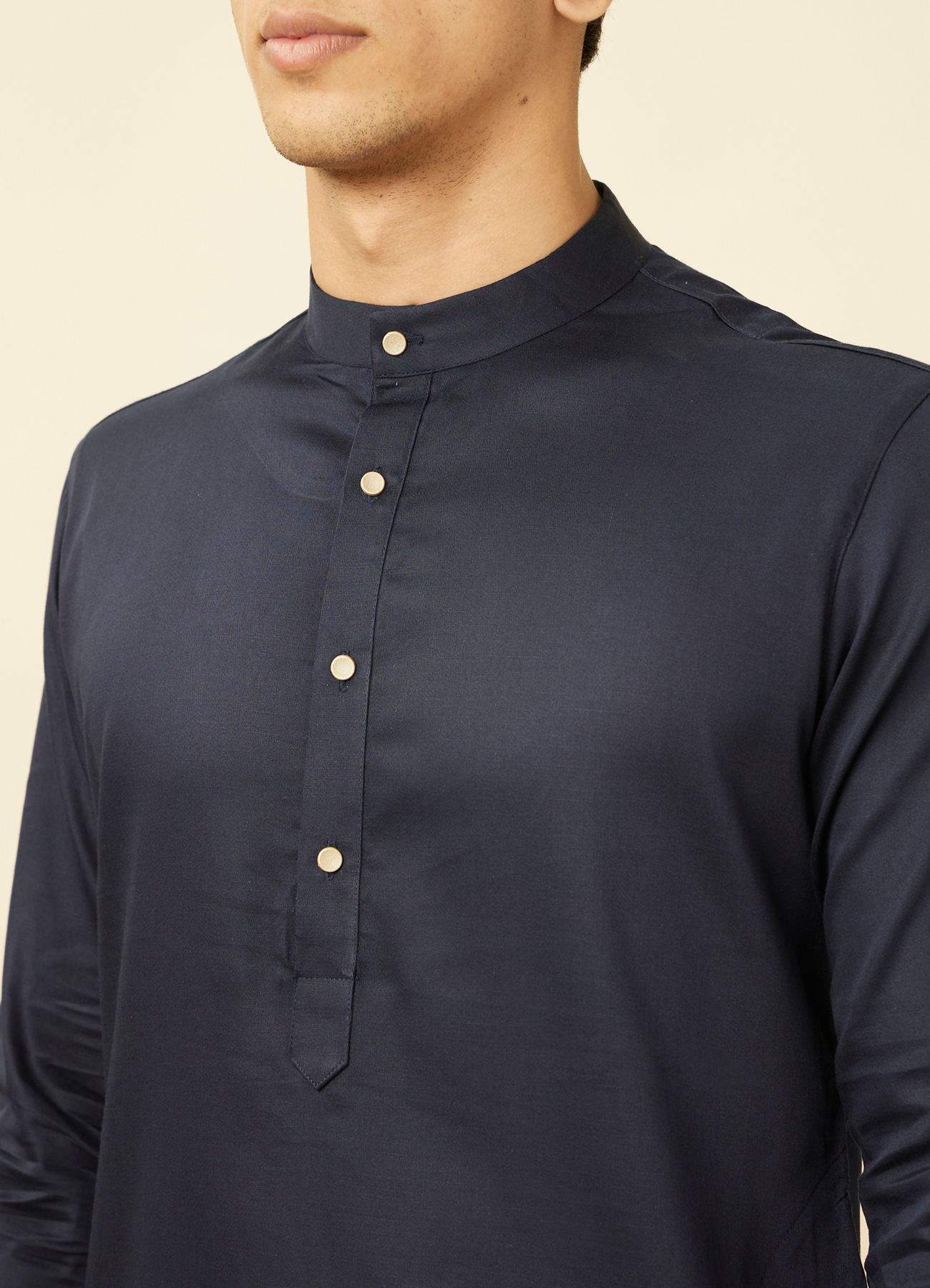 Manyavar Men Navy Blue Kurta Set