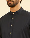 Manyavar Men Navy Blue Kurta Set