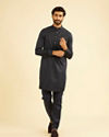 Manyavar Men Navy Blue Kurta Set