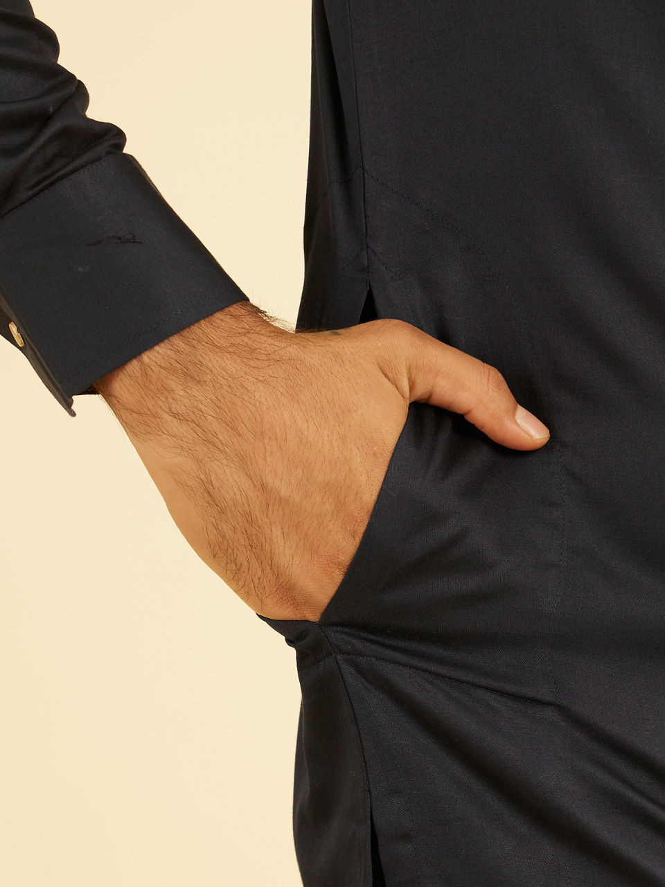 Manyavar Men Navy Blue Kurta Set