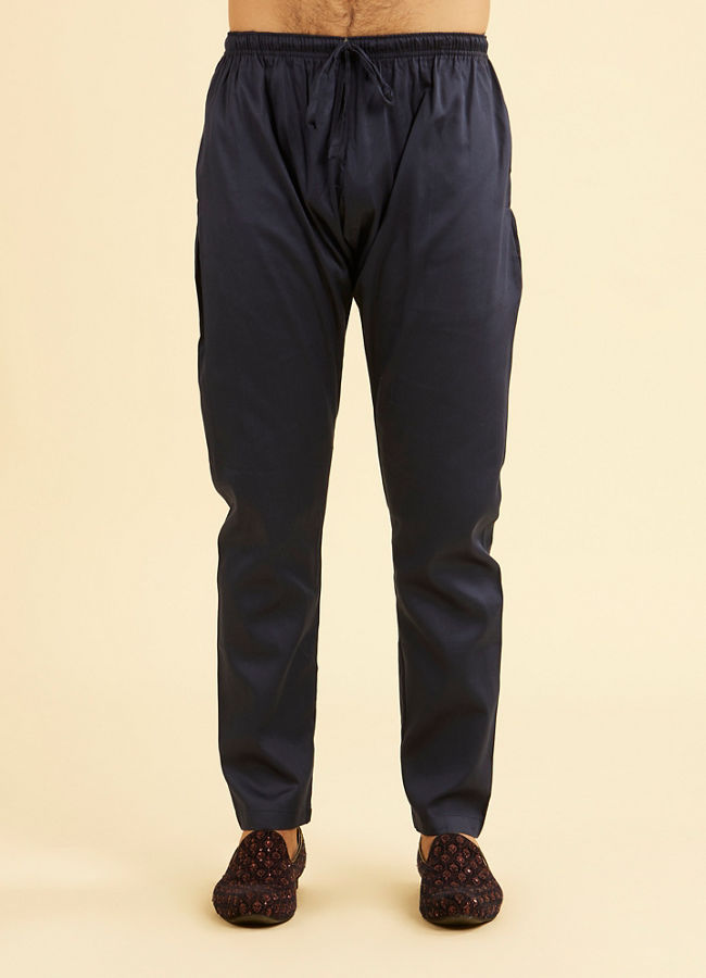 Manyavar Men Navy Blue Kurta Set