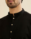 Manyavar Men Charcoal Black Kurta Set