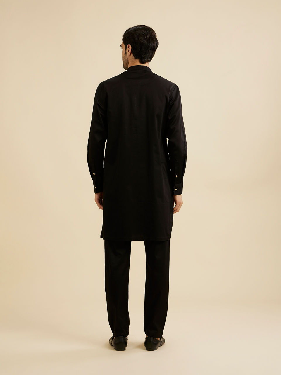 Manyavar Men Charcoal Black Kurta Set