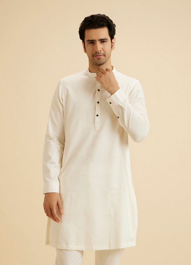 Manyavar Men Classic Cream Kurta Pajama