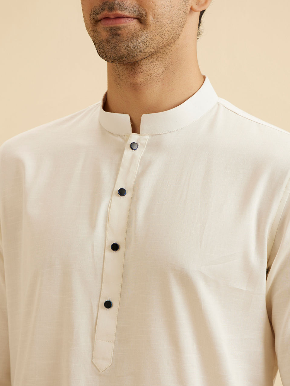 Manyavar Men Classic Cream Kurta Pajama