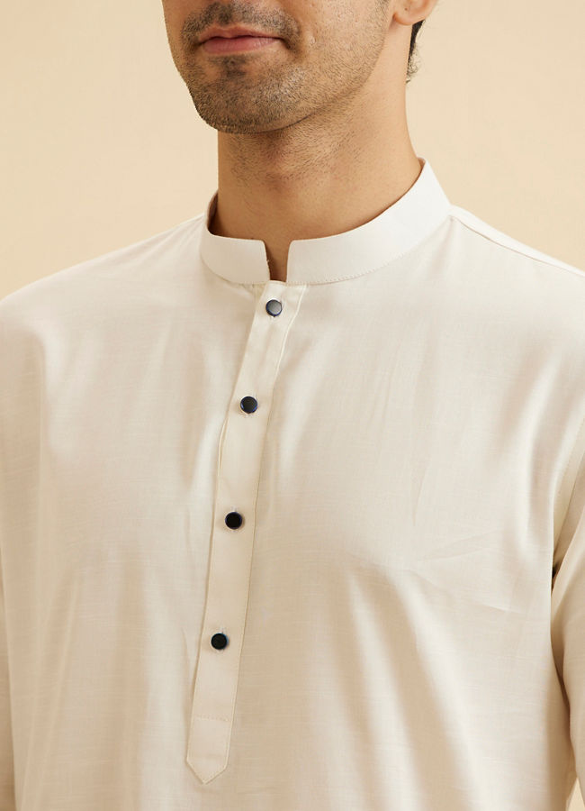 Manyavar Men Classic Cream Kurta Pajama