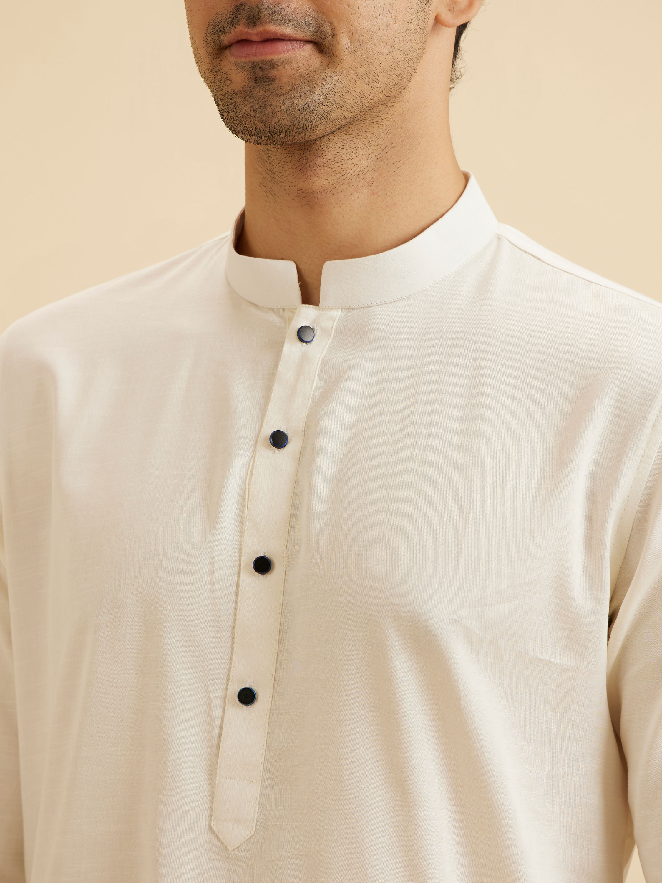 Manyavar Men Classic Cream Kurta Pajama
