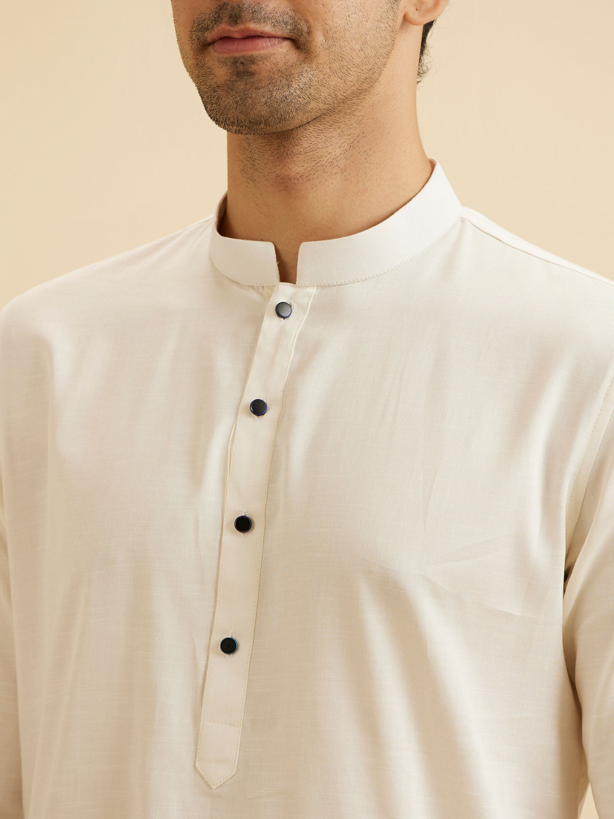 Manyavar Men Classic Cream Kurta Pajama