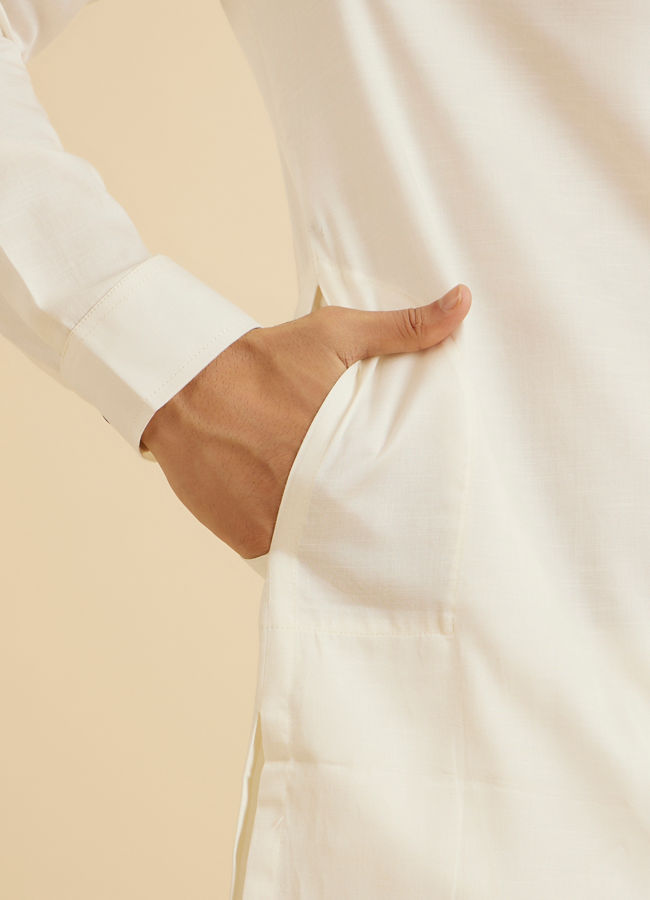 Manyavar Men Classic Cream Kurta Pajama