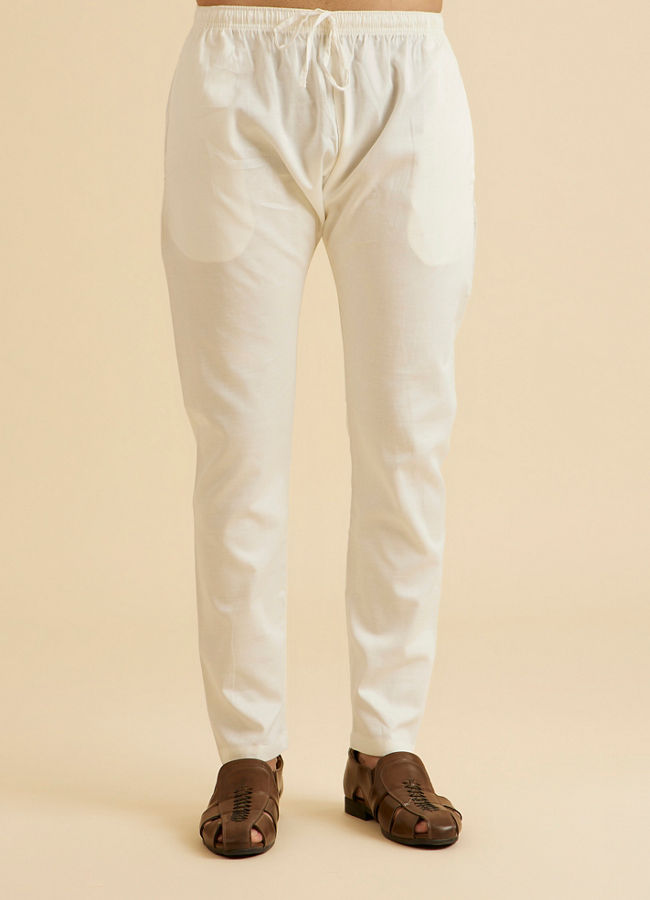 Manyavar Men Classic Cream Kurta Pajama