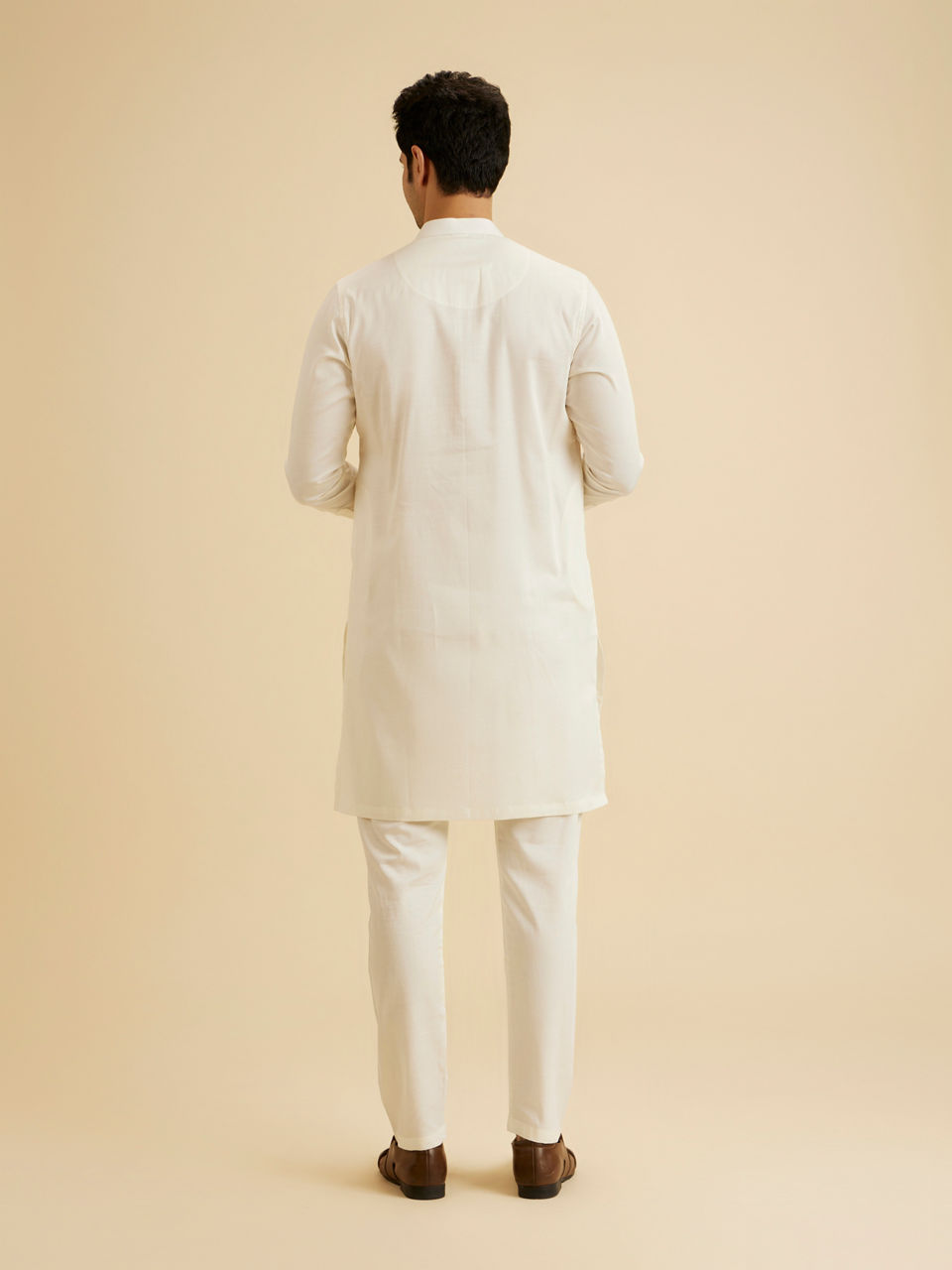 Manyavar Men Classic Cream Kurta Pajama