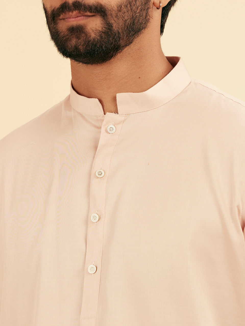 Manyavar Men Dusty Pink Cotton Kurta Pajama