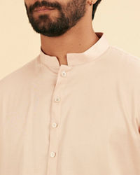 Manyavar Men Dusty Pink Cotton Kurta Pajama