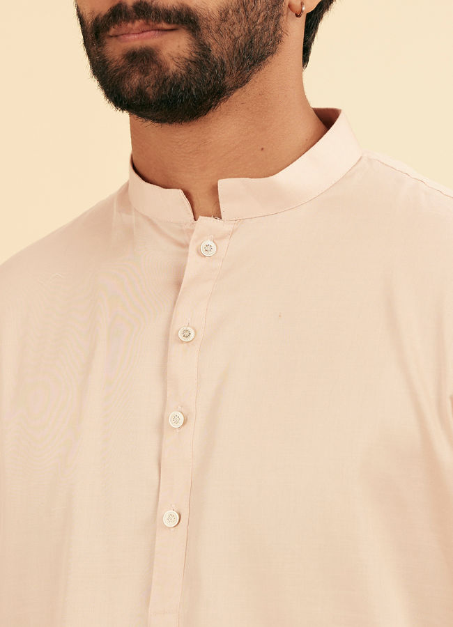 Manyavar Men Dusty Pink Cotton Kurta Pajama