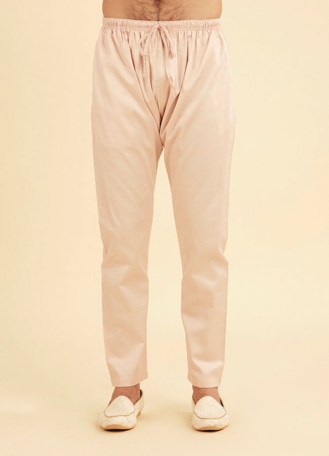 Manyavar Men Dusty Pink Cotton Kurta Pajama