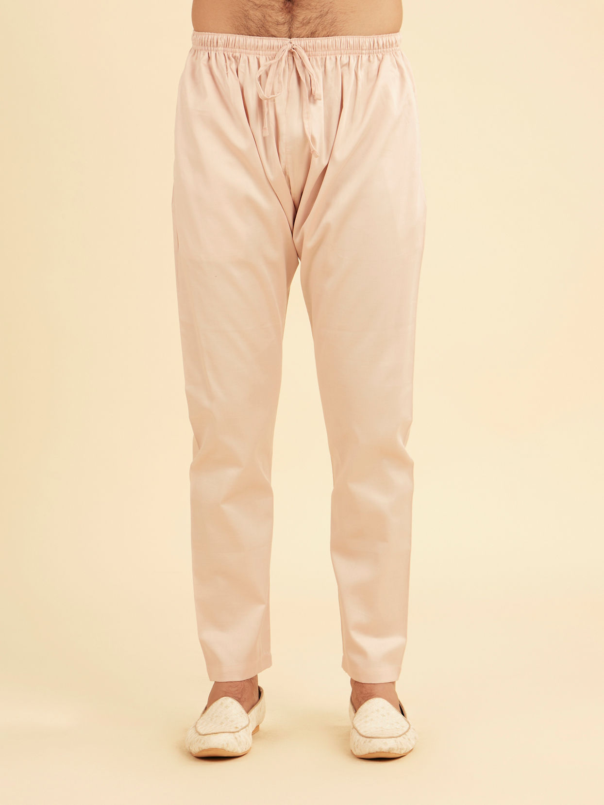 Manyavar Men Dusty Pink Cotton Kurta Pajama